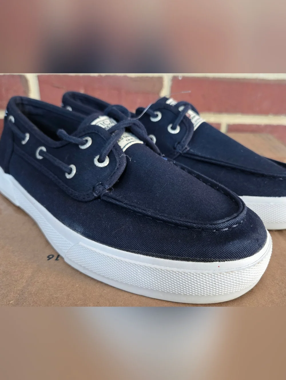 Nautica Men’s Boat Shoes Navy‎ Canvas Deck Sneakers Size 7.5 Casual Lace-Up